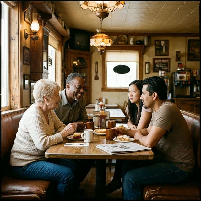 Diverse group discussing ideas